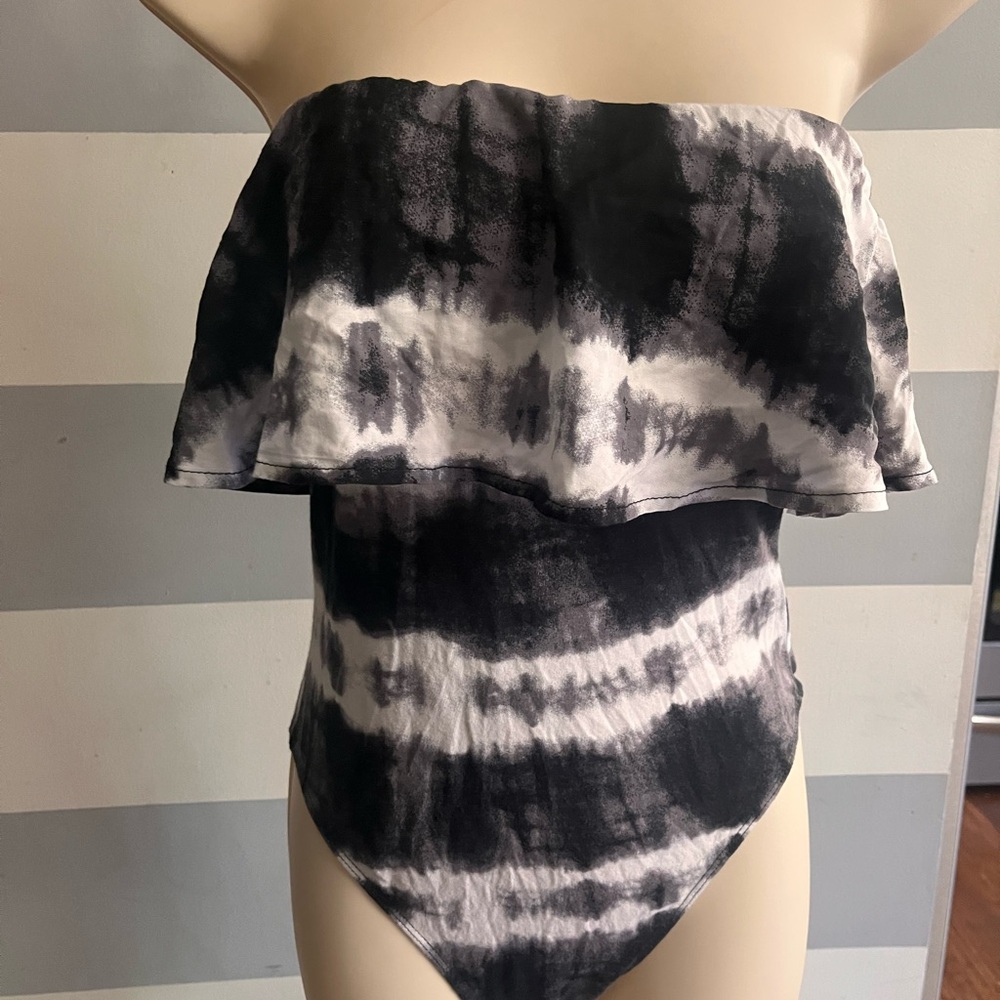 Love Fire Black and White bodysuit